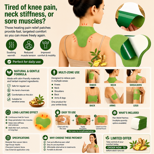 Pain Relief Patches – Heat Therapy for Muscles & Joints (12/50/100 pcs)