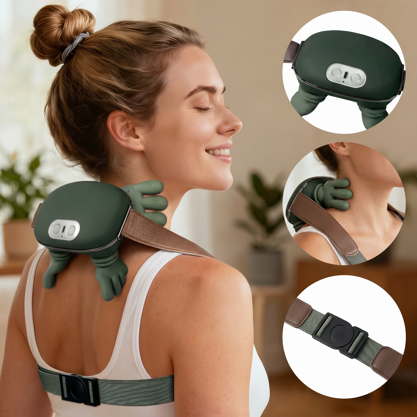 4D Wireless Neck & Shoulder Massager – Deep Tissue Pain Relief & Relaxation Anywhere
